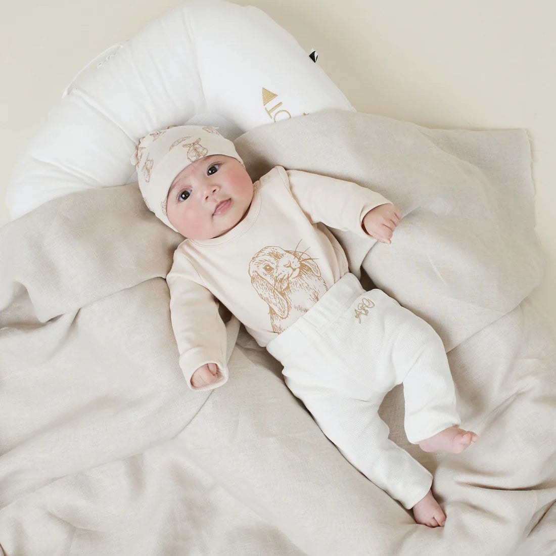 Aster & Oak Bunny Print Onesie