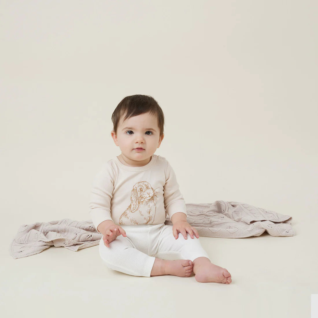 Aster & Oak Bunny Print Onesie