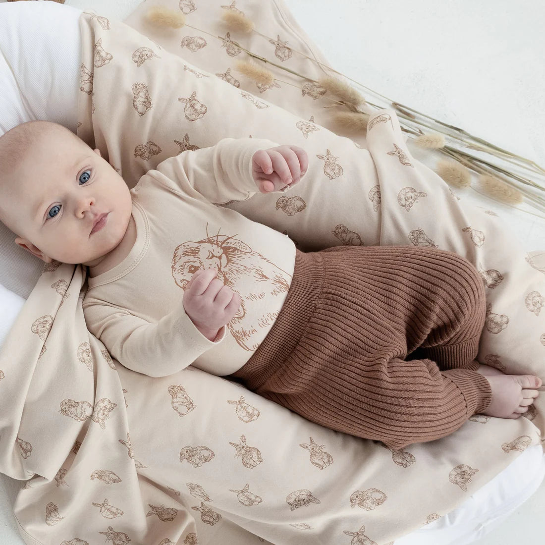 Aster & Oak Bunny Print Onesie