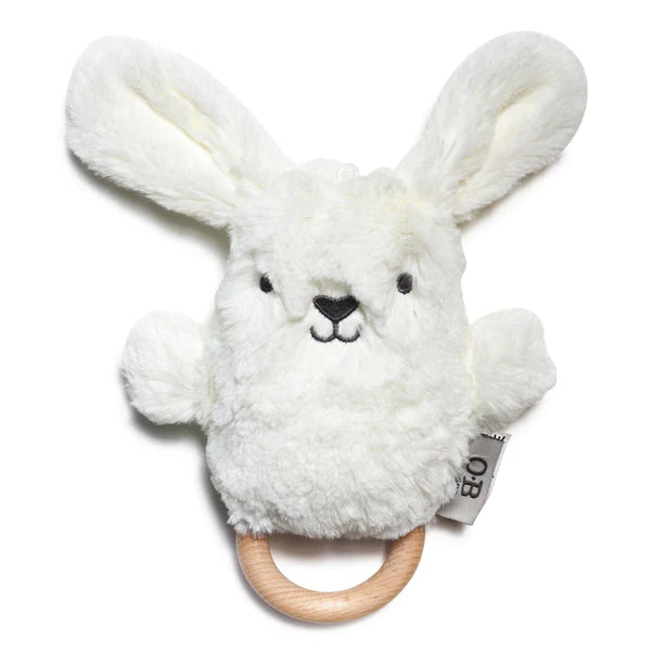 O.B Designs Beck Bunny Soft Toy Rattle - Cream