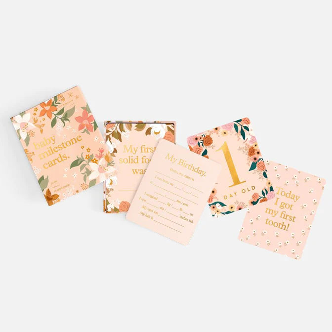 Fox and Fallow Baby Milestone Cards - Floral