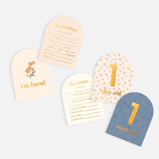 Fox and Fallow Baby Milestone Cards - Broderie