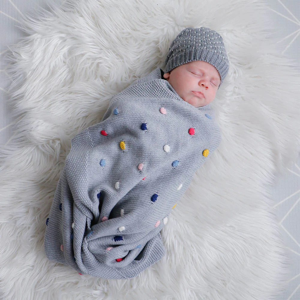 Di Lusso Confetti Grey Baby Blanket