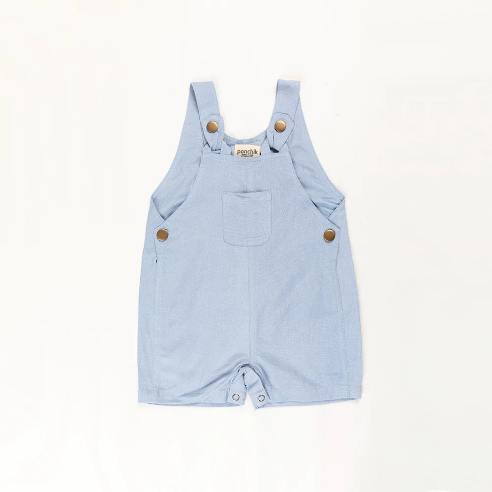 Ponchick Cotton Dungaree Overalls Capri Blue