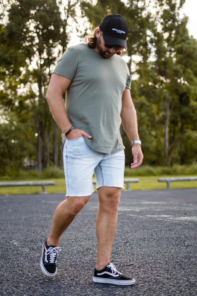 Blue denim shorts mens hotsell