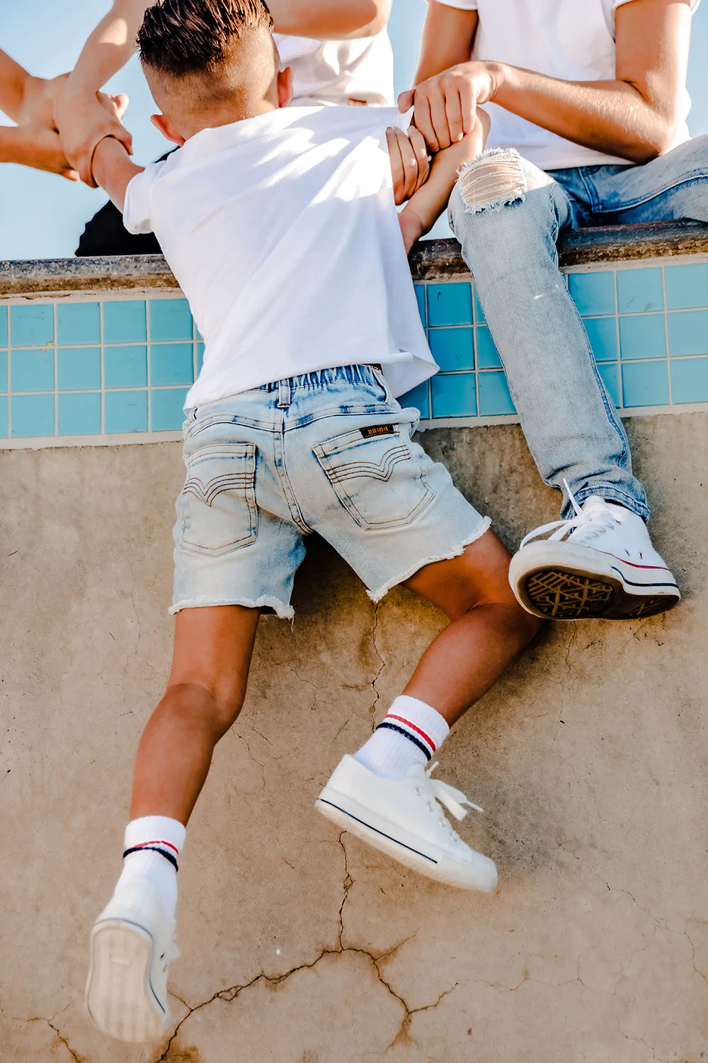 Beau Hudson Blue Denim Jeg Shorts - Baby & Kids