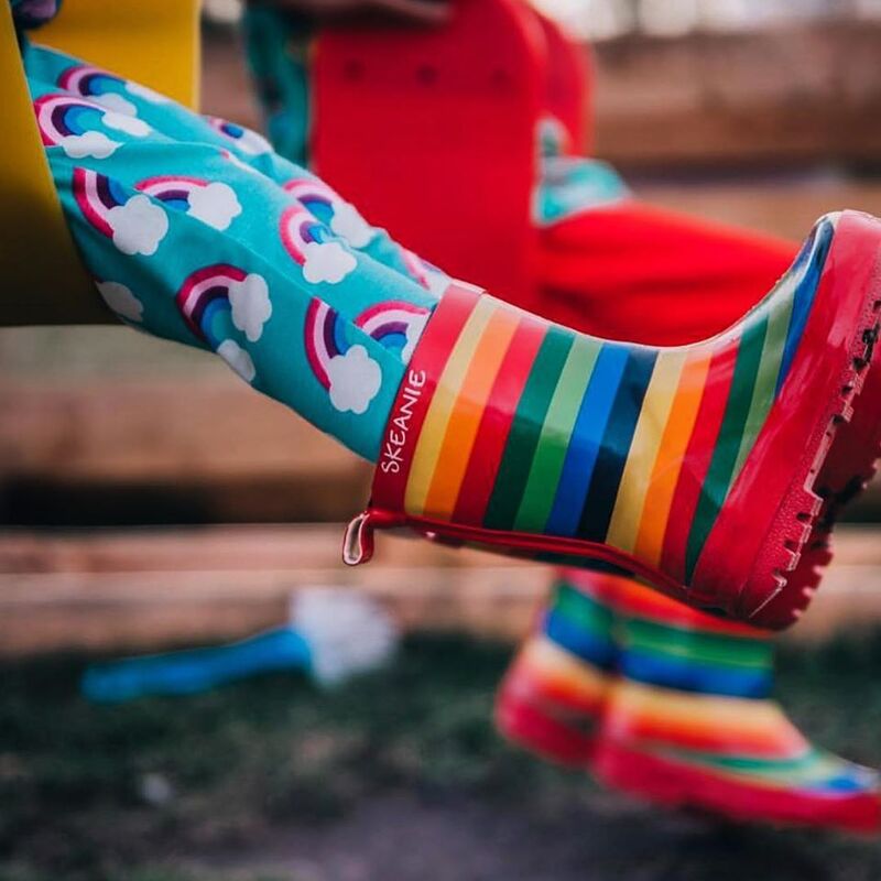 Skeanie Shoes Kids Gumboots Rainbow Stripe