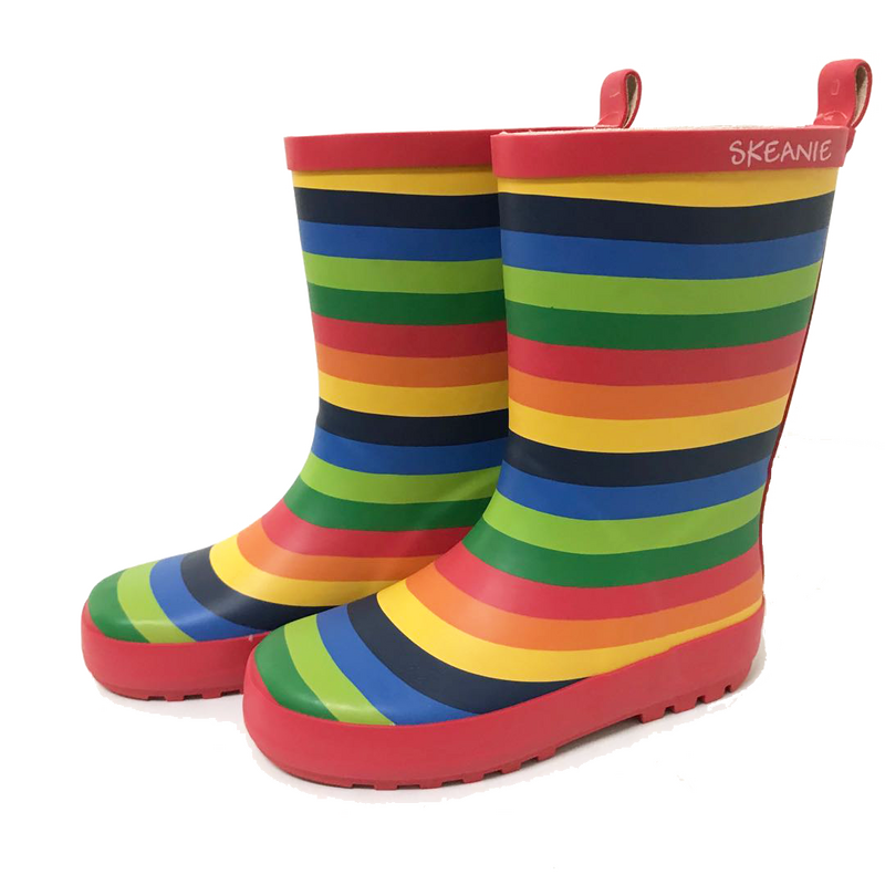Skeanie Shoes Kids Gumboots Rainbow Stripe