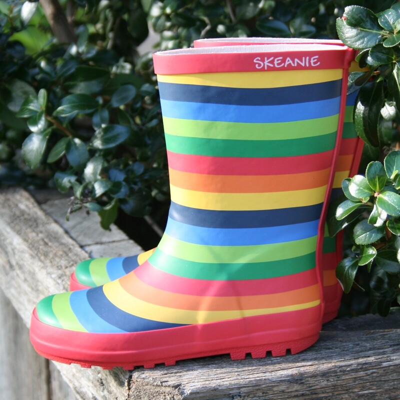 Skeanie Shoes Kids Gumboots Rainbow Stripe