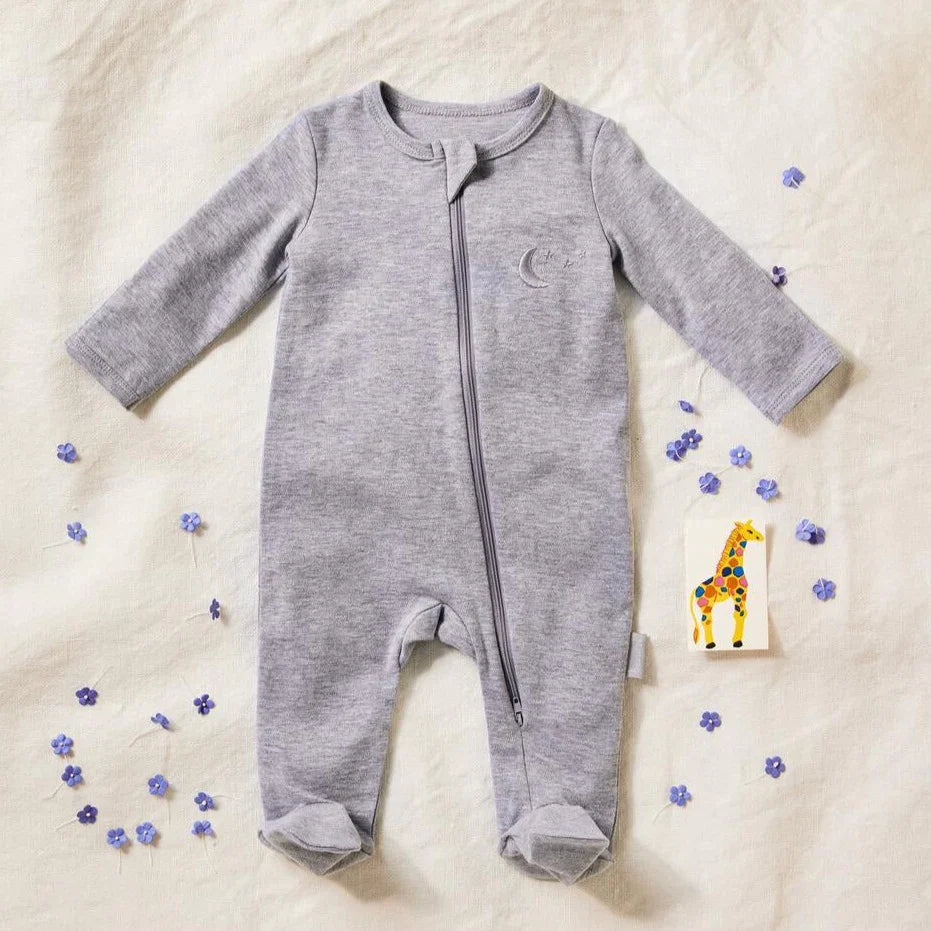 Beanstork Zip Romper - Grey