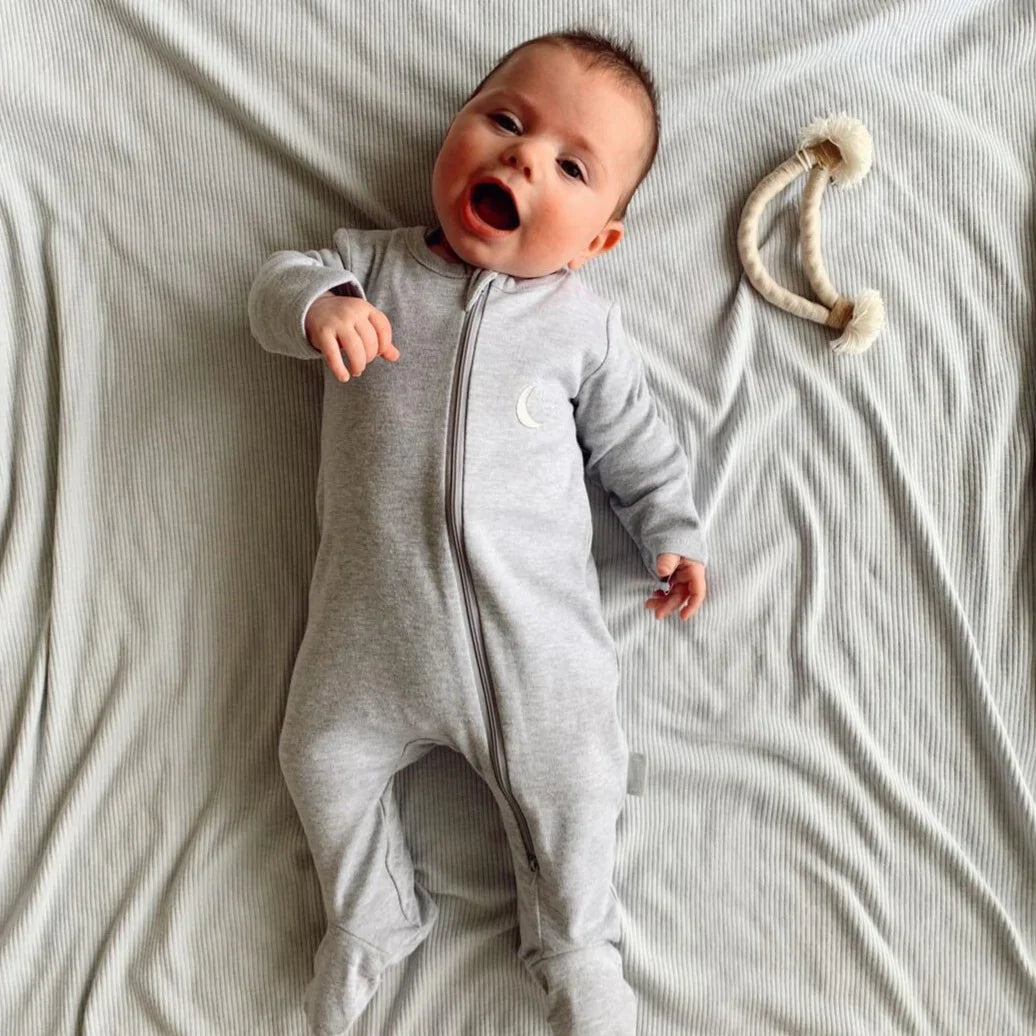 Beanstork Zip Romper - Grey