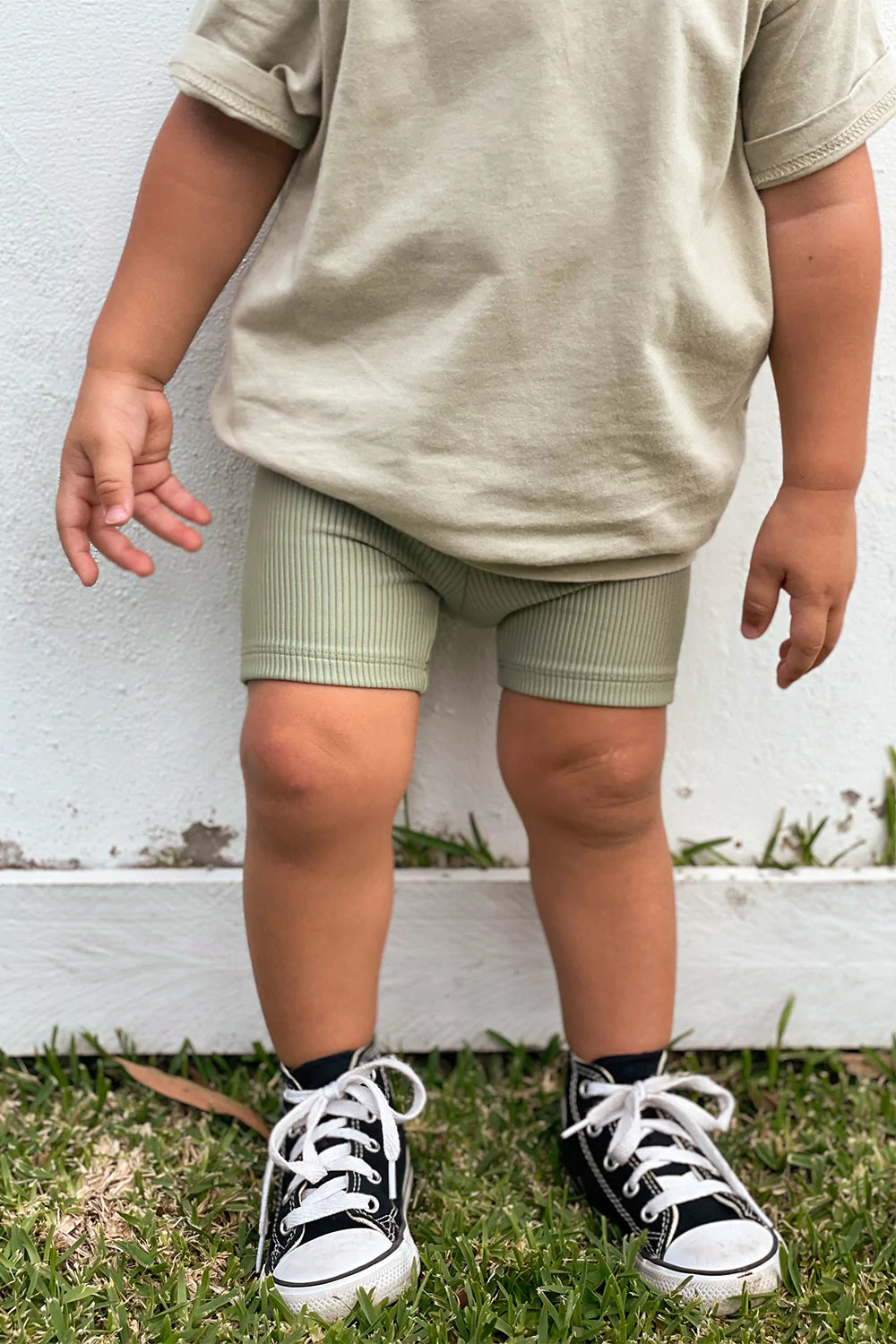 Beau Hudson Sage Rib Bike Shorts - Baby & Kids