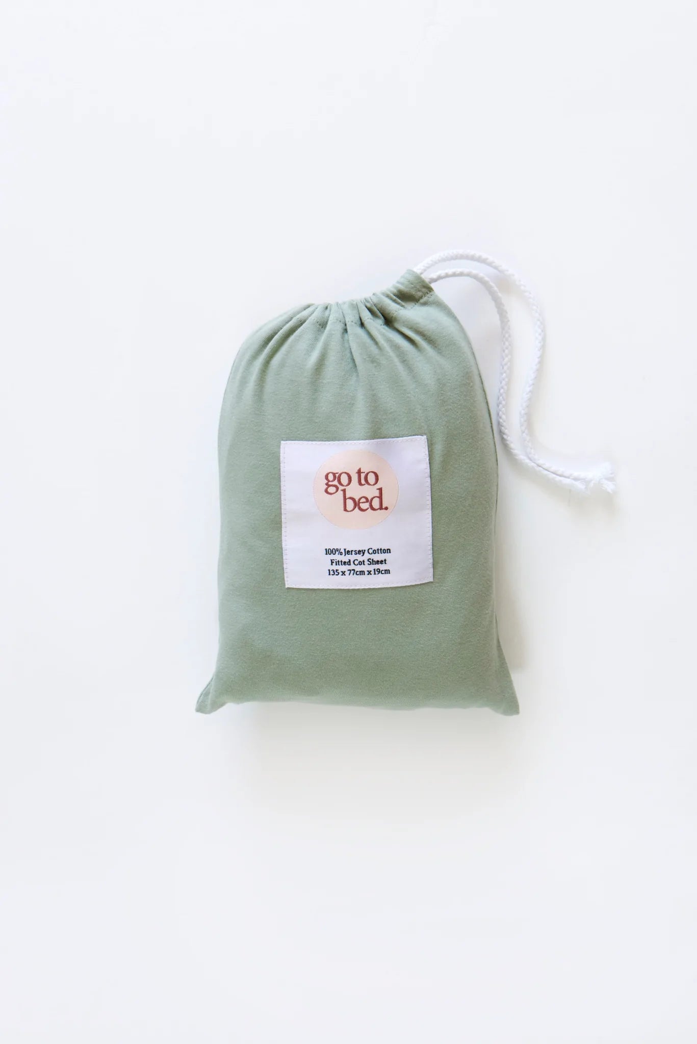 Go To Bed Jersey Cotton Cot Sheet - Sage