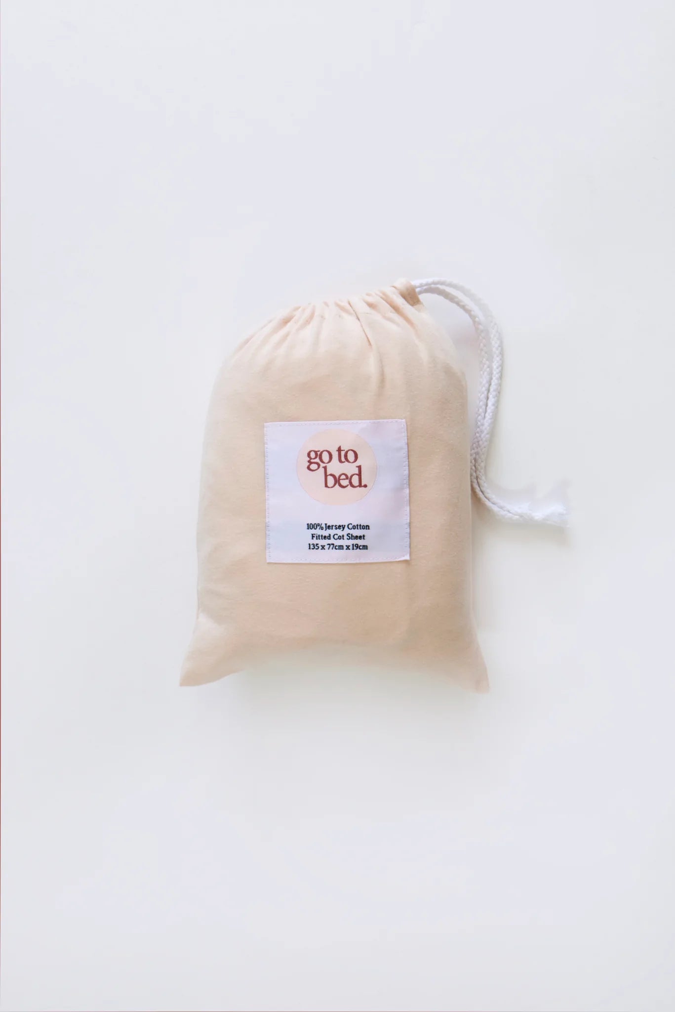 Go To Bed Jersey Cotton Cot Sheet - Sand