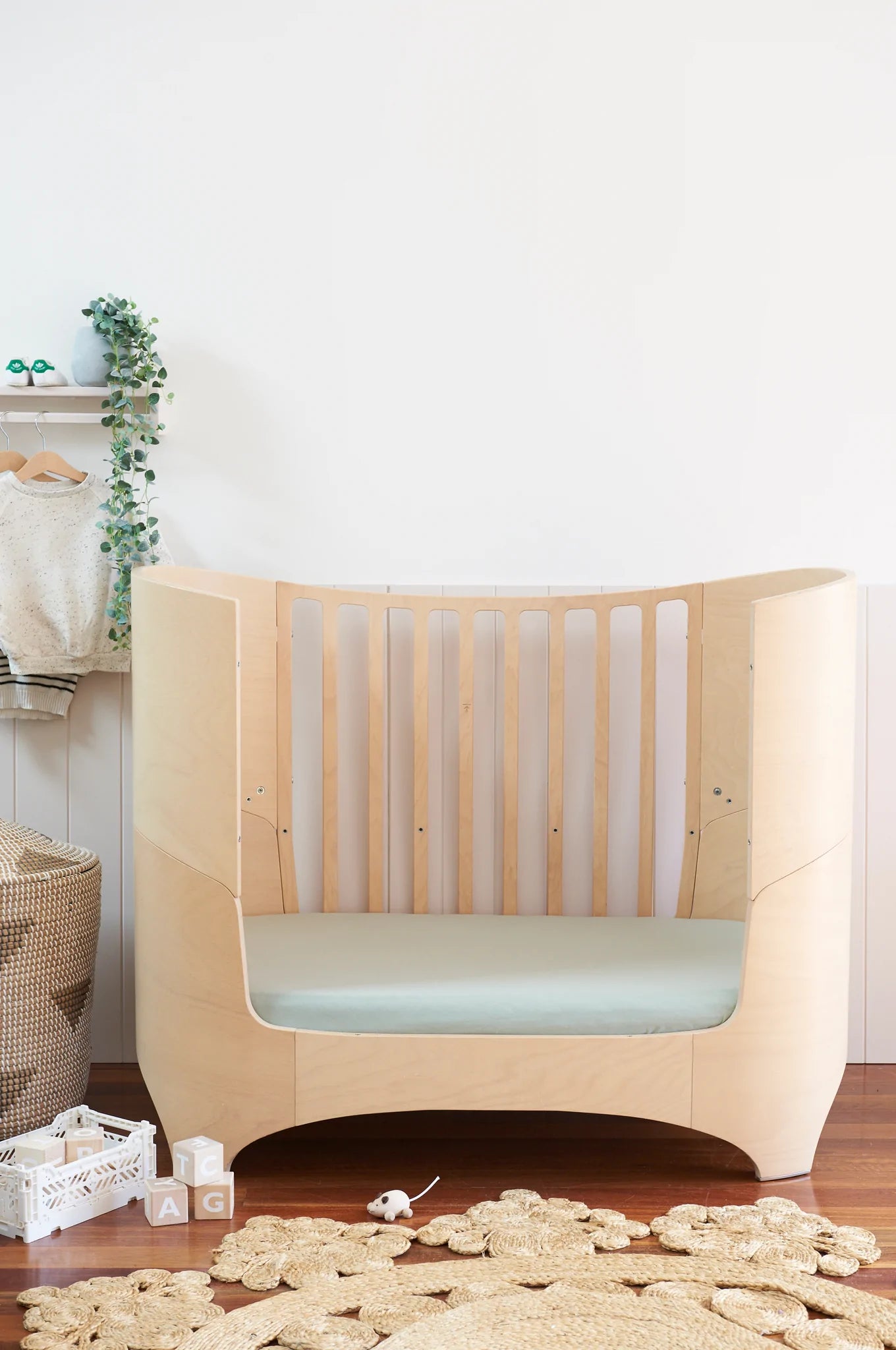 Go To Bed Jersey Cotton Cot Sheet - Sage
