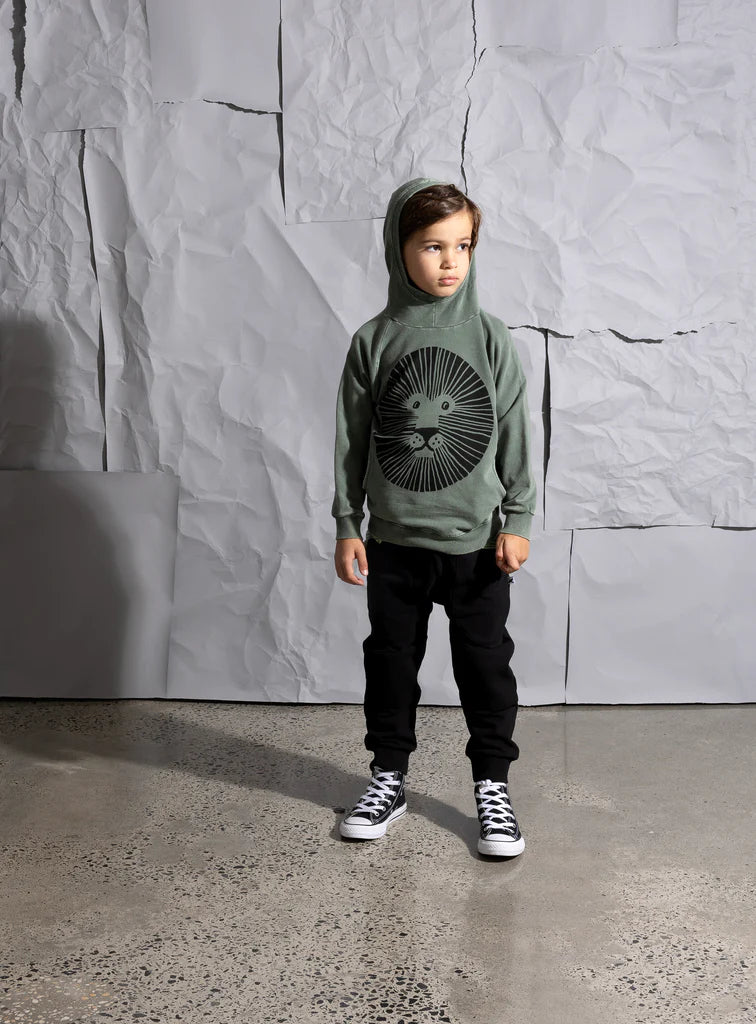 Minti Lion Circle Hood - Olive Wash