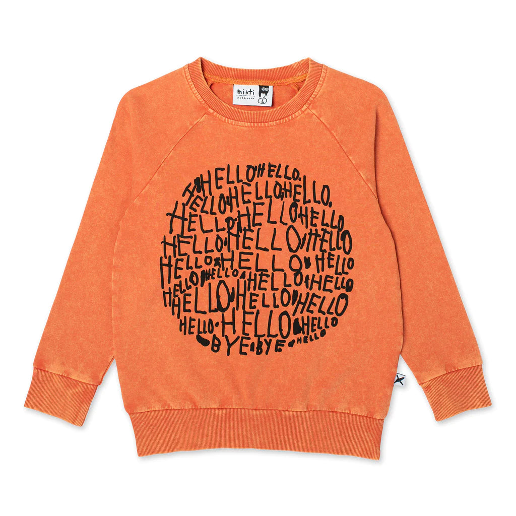 Minti Hello Circle Crew - Orange Wash