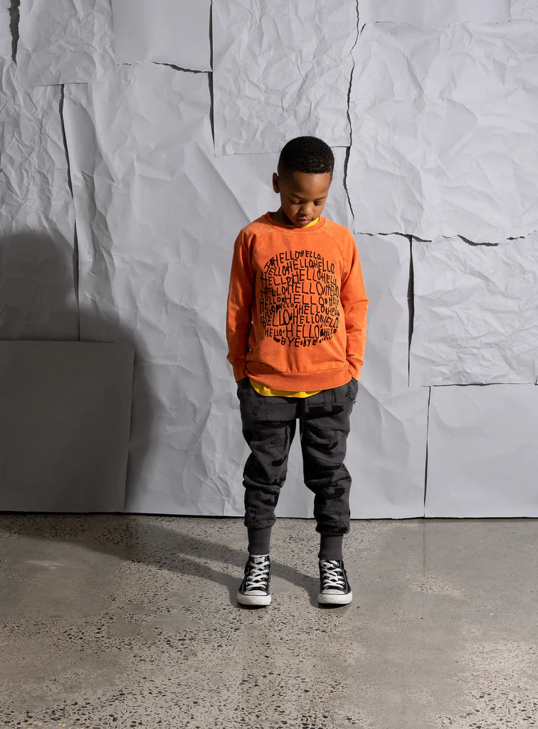 Minti Hello Circle Crew - Orange Wash