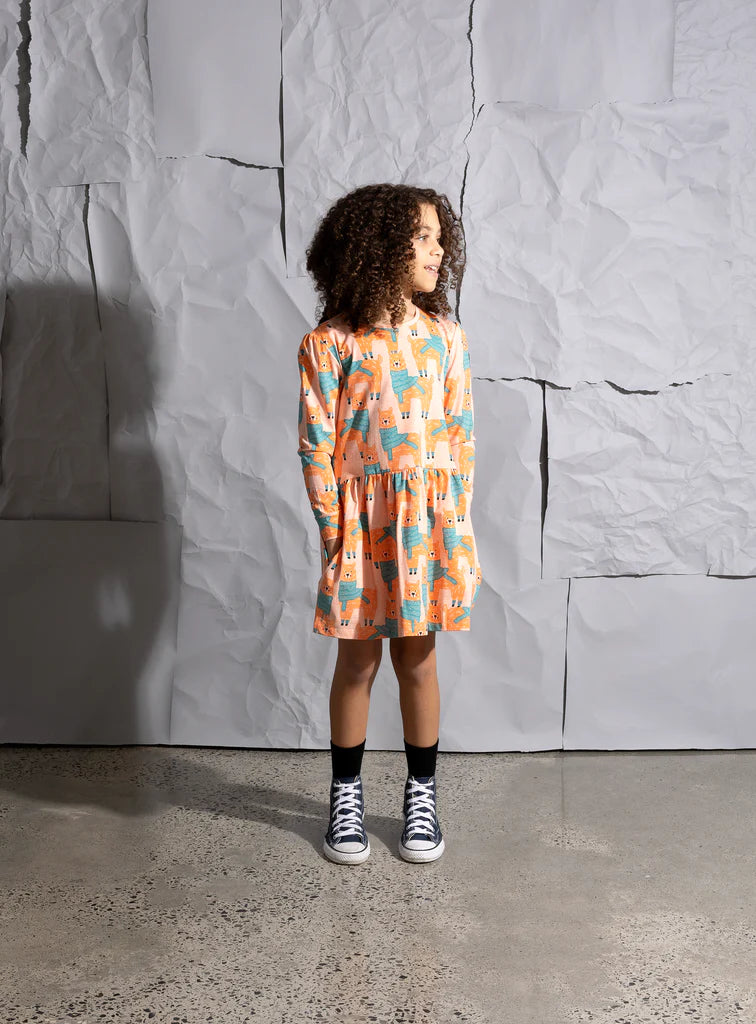 Minti Warm Llamas Dress - Apricot Marle