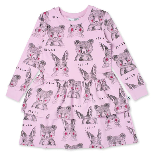 Minti Bunny Bear Party Dress - Violet