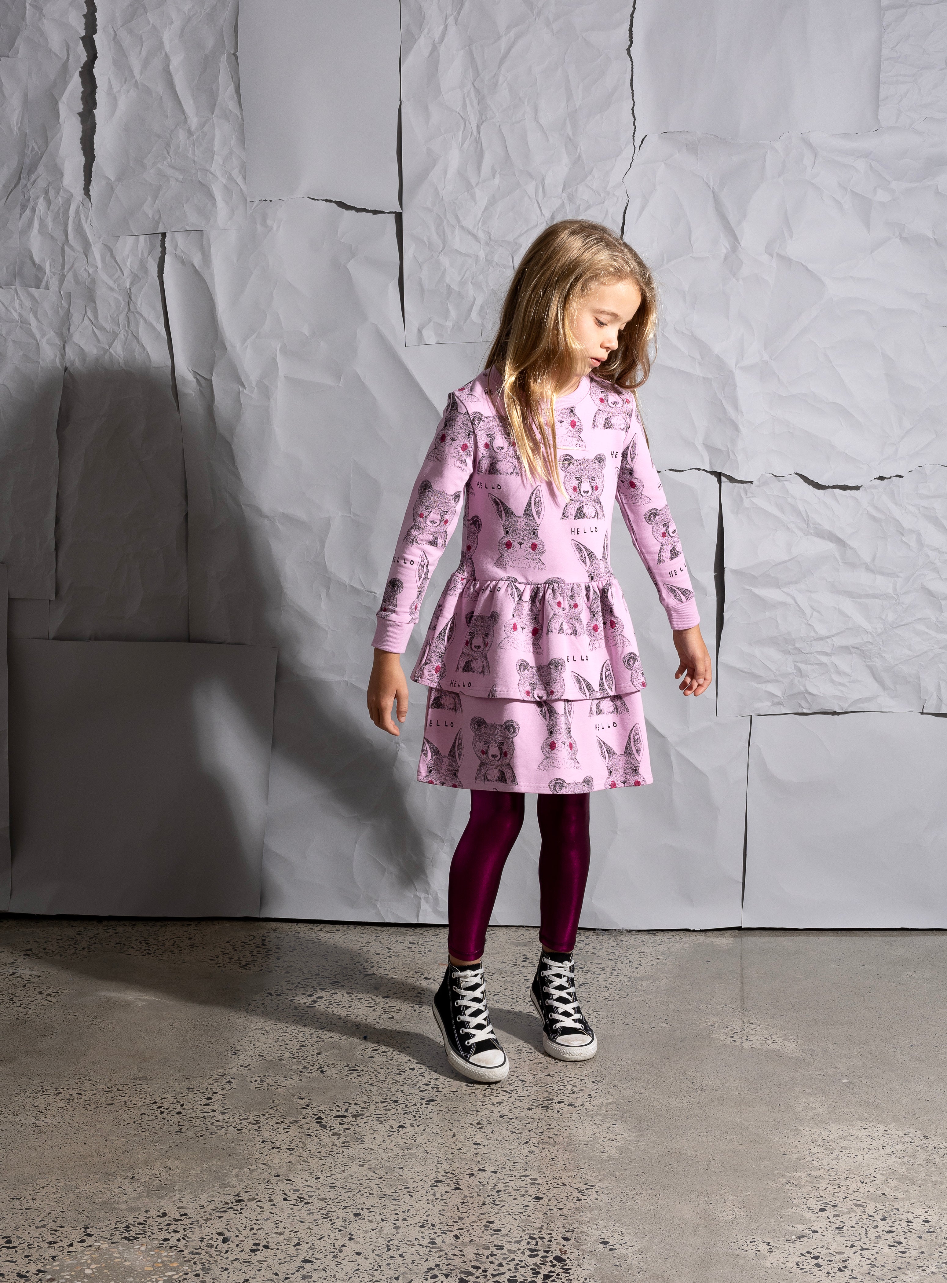 Minti Bunny Bear Party Dress - Violet