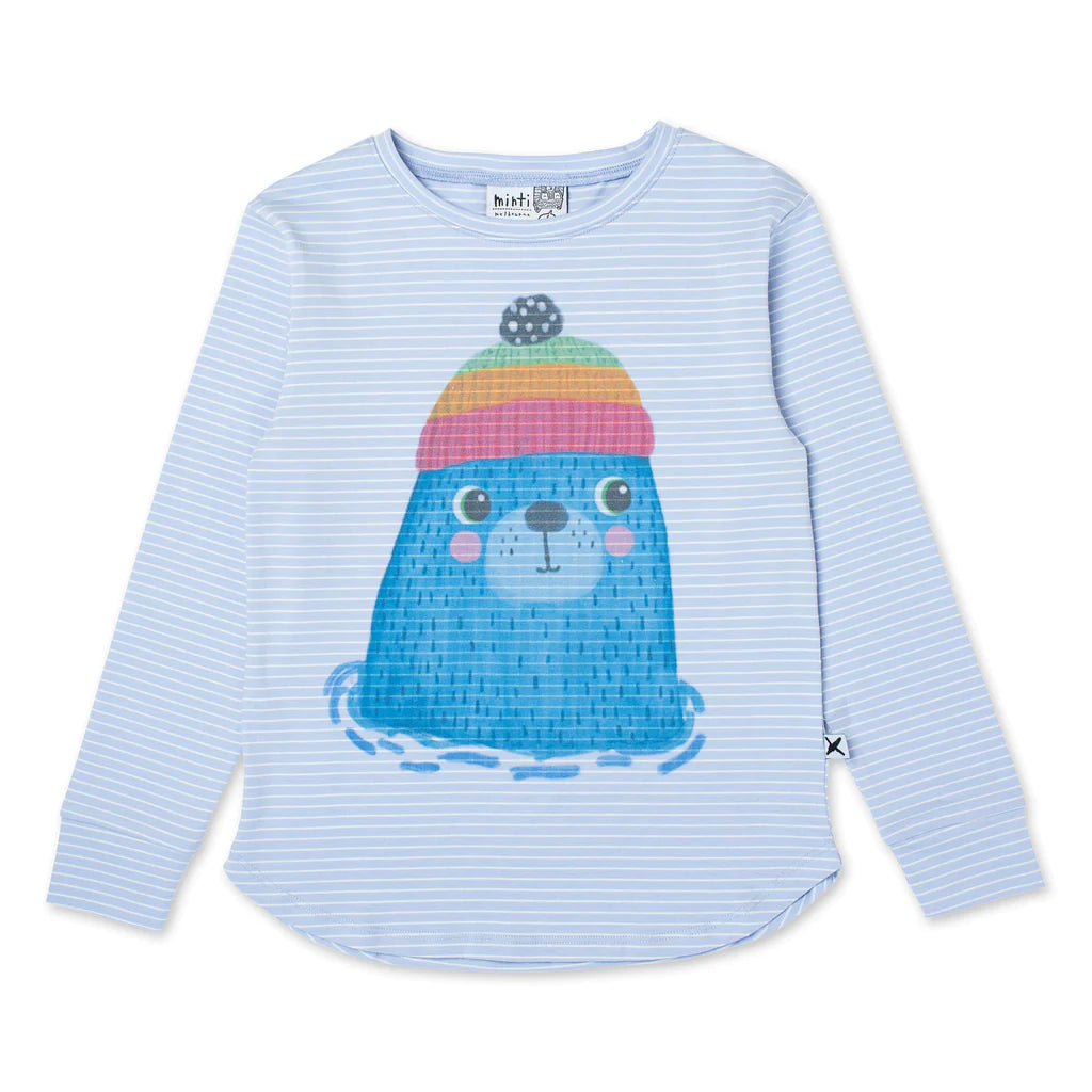 Minti Cosy Seal Tee - Cornflower Stripe