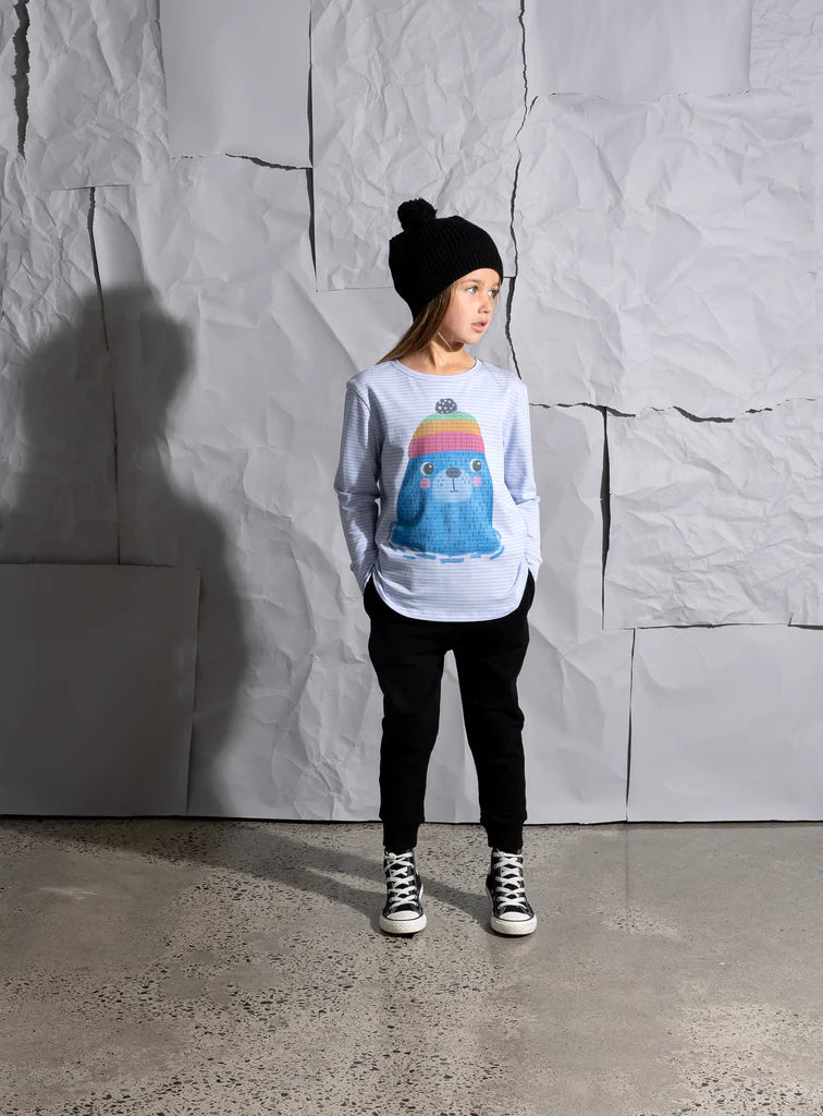 Minti Cosy Seal Tee - Cornflower Stripe