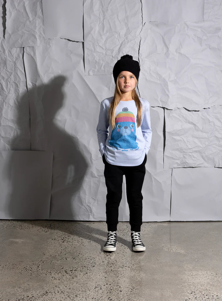 Minti Cosy Seal Tee - Cornflower Stripe