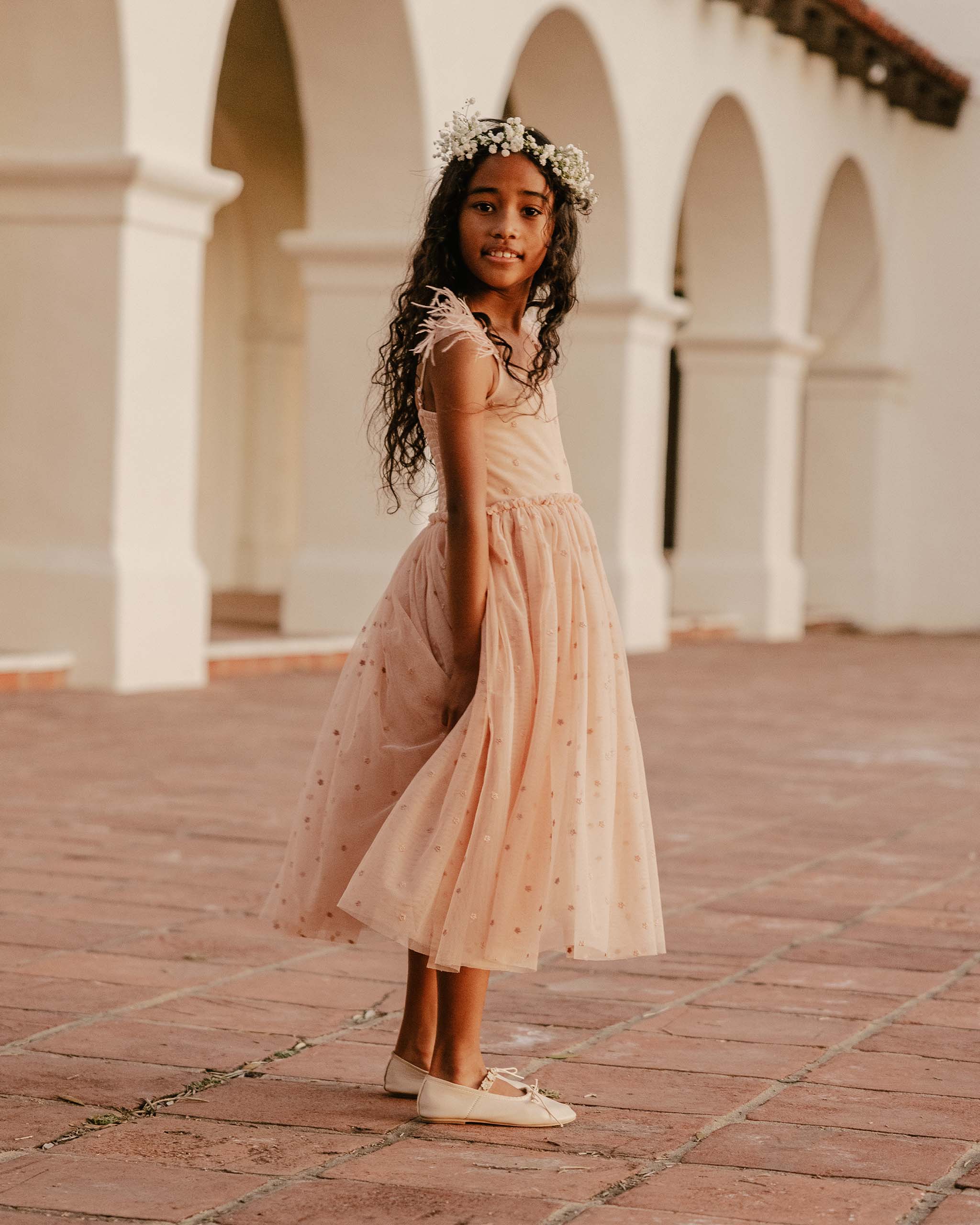 Dusty rose kids dress hot sale