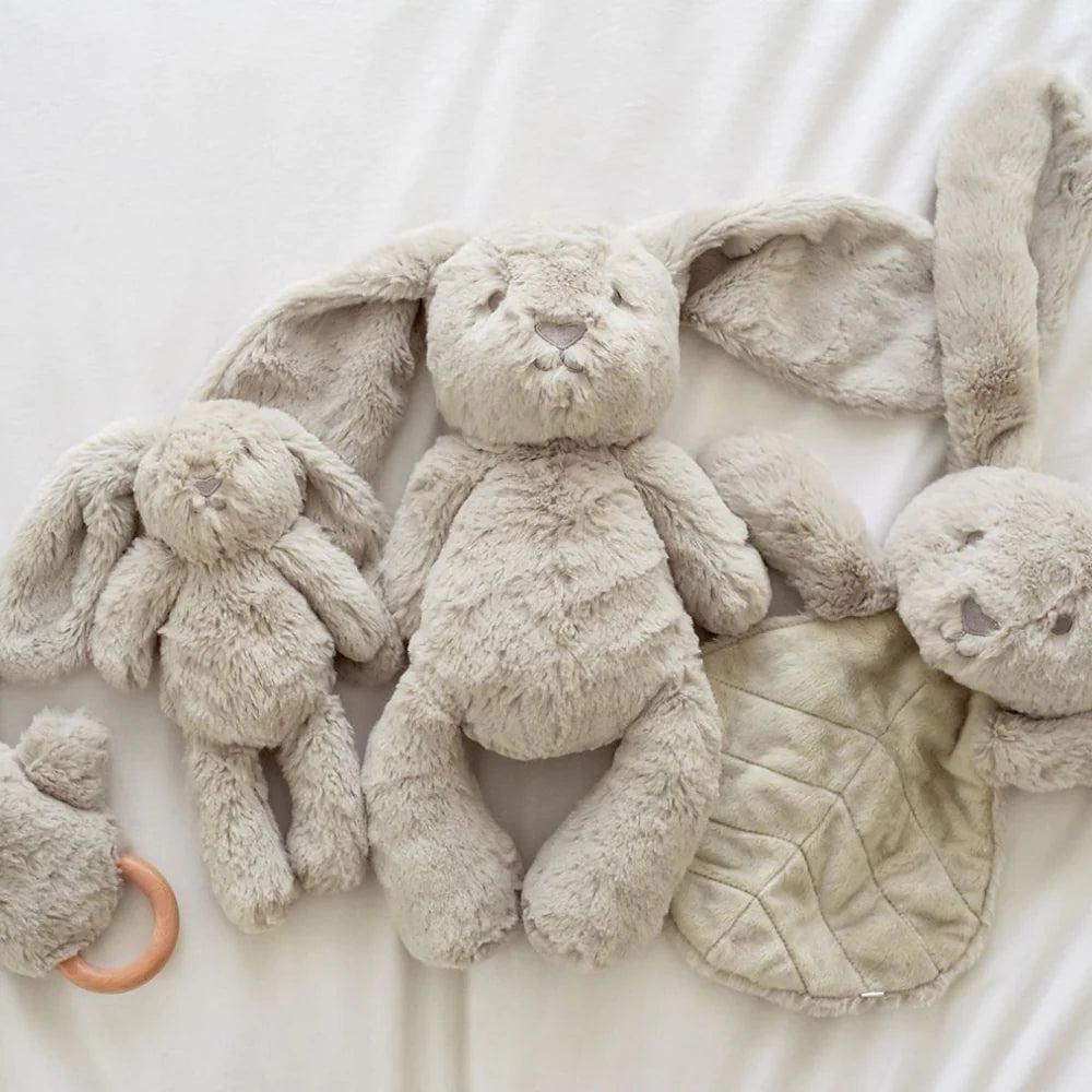 O.B Designs Ziggy Bunny Soft Toy Rattle - Oatmeal