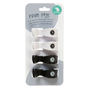 All4Ella 4 Pack Pegs - White/Black