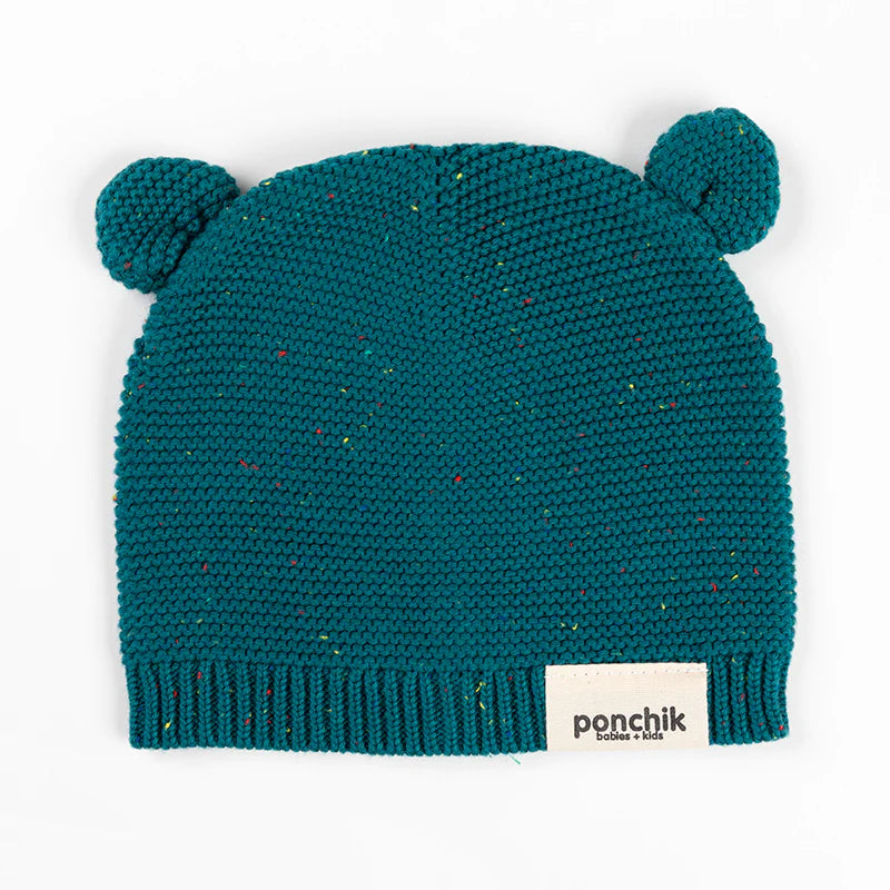 Ponchik Bear Beanie - Jewel Speckle Knit