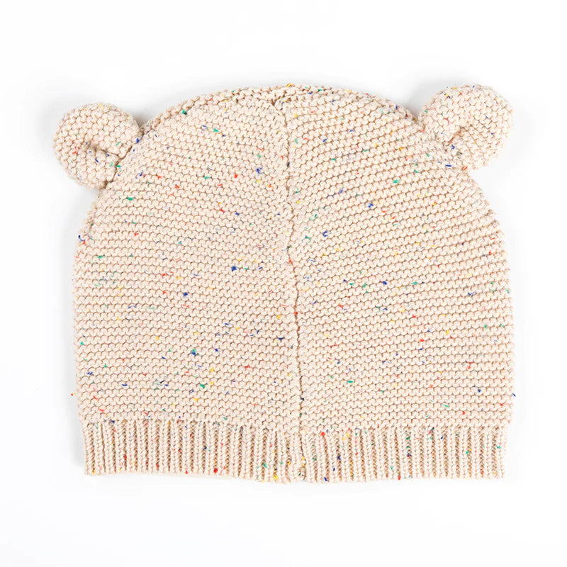 Ponchik Bear Beanie - Carmel Speckle Knit