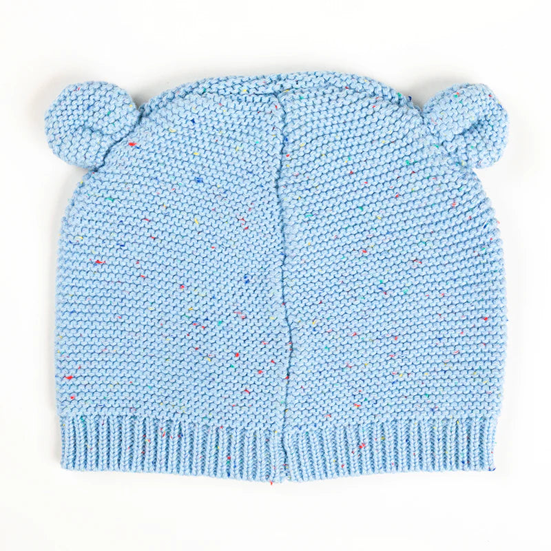 Ponchik Bear Beanie - Mist Speckle Knit