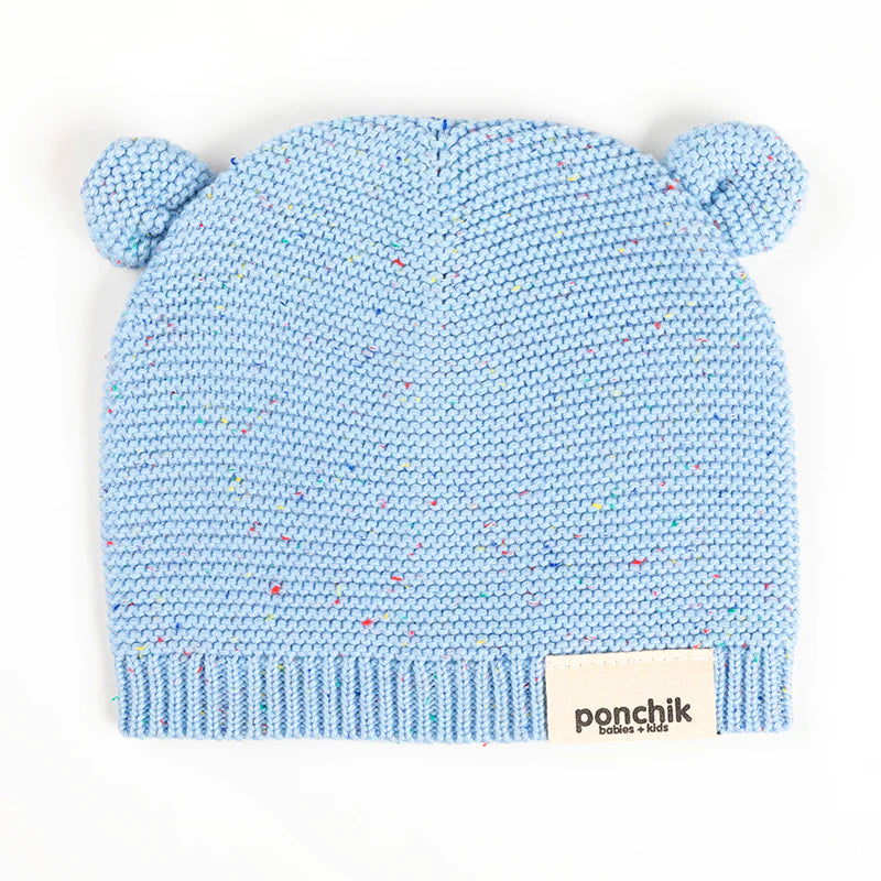 Ponchik Bear Beanie - Mist Speckle Knit