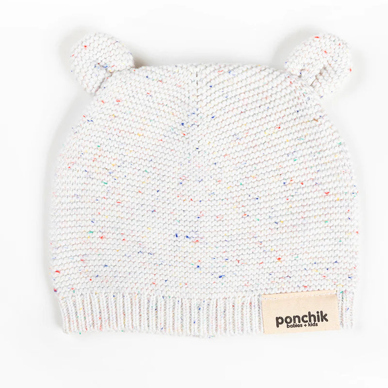 Ponchik Bear Beanie - Stardust Speckle Knit
