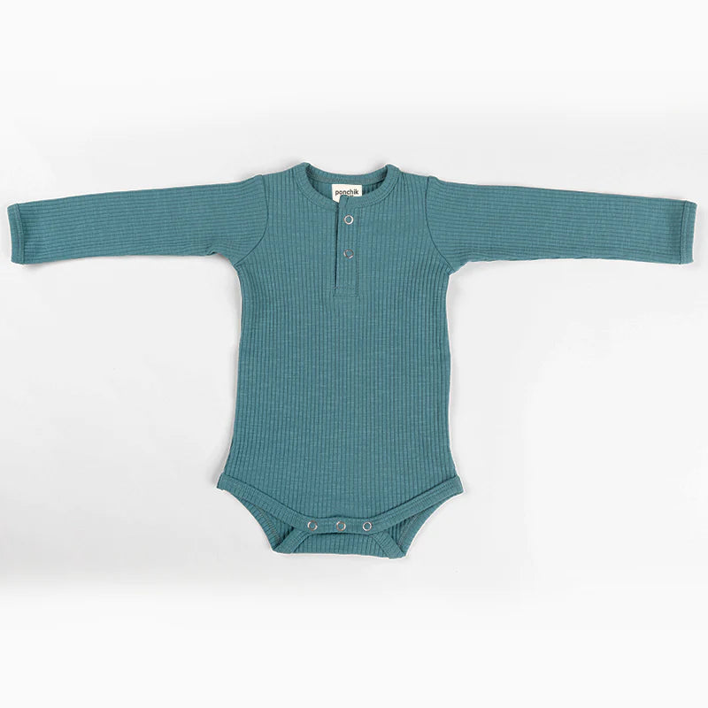 Ponchik Cotton Rib Bodysuit - Jewel