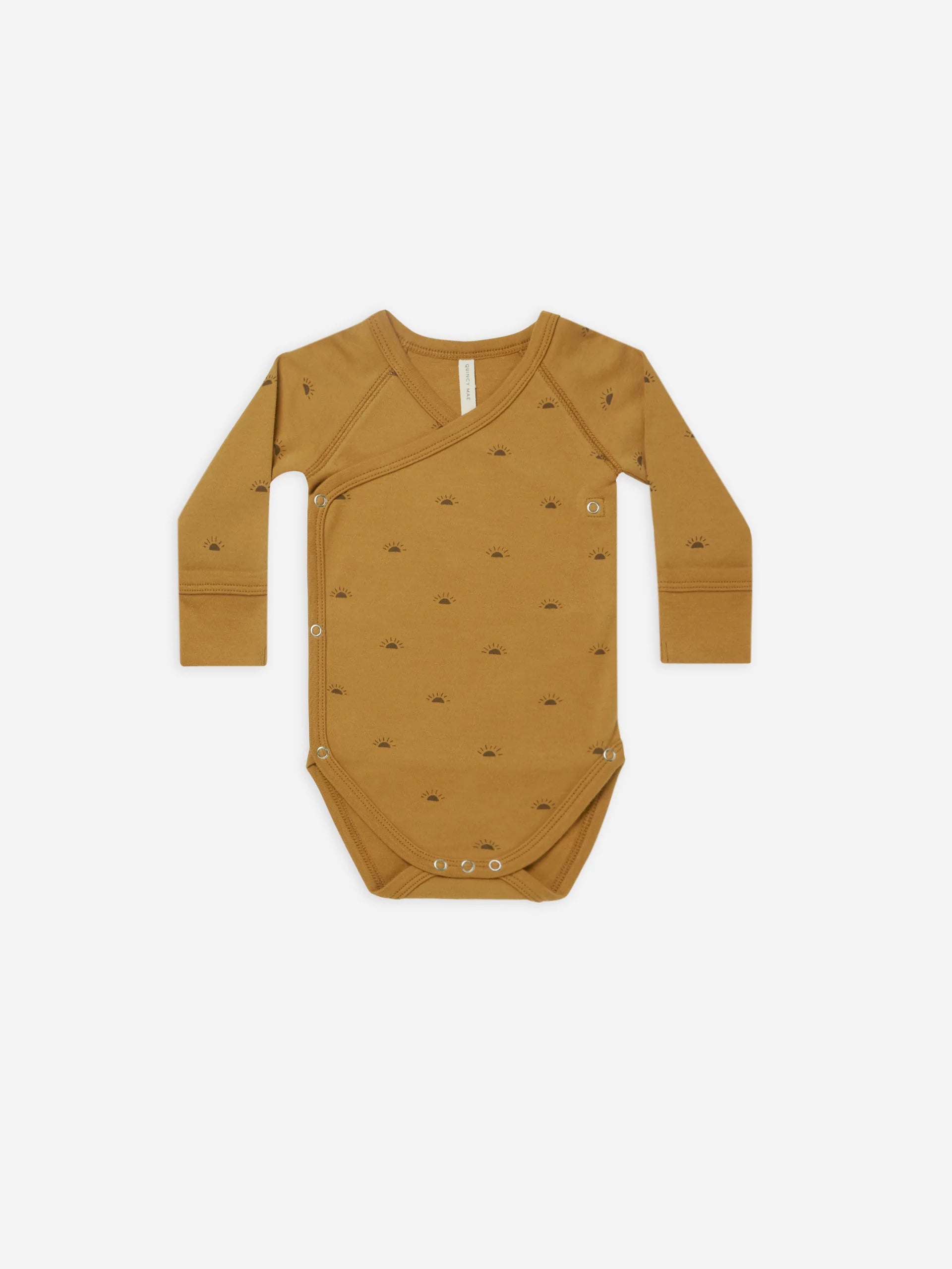 Quincy Mae Side Snap Bodysuit - Suns/Ocre