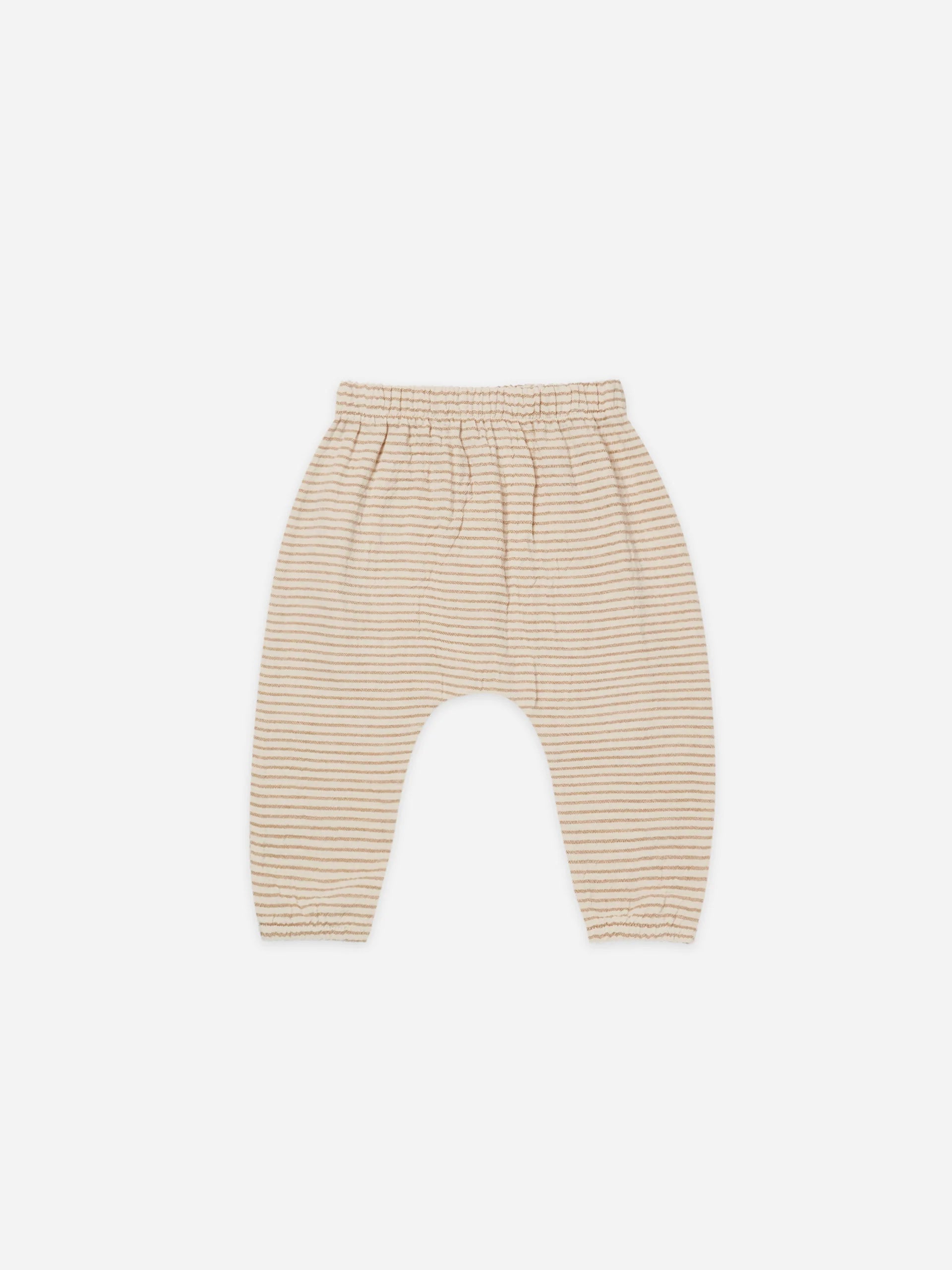 Quincy Mae Woven Pant - Ocre Stripe