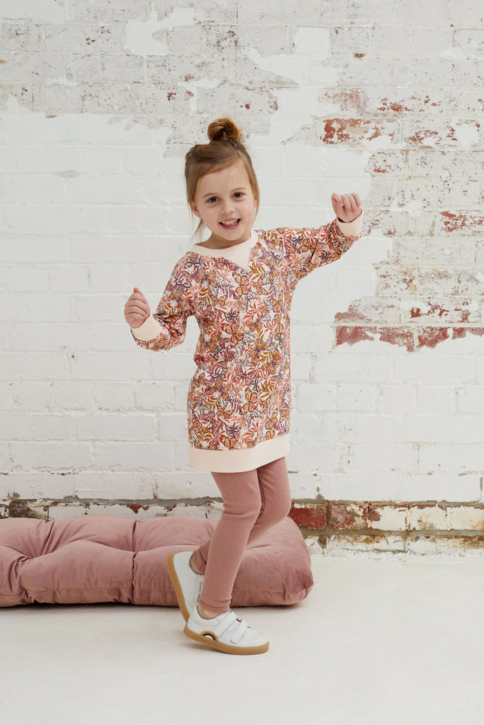 Kapow Kids Old Rose Rib Leggings