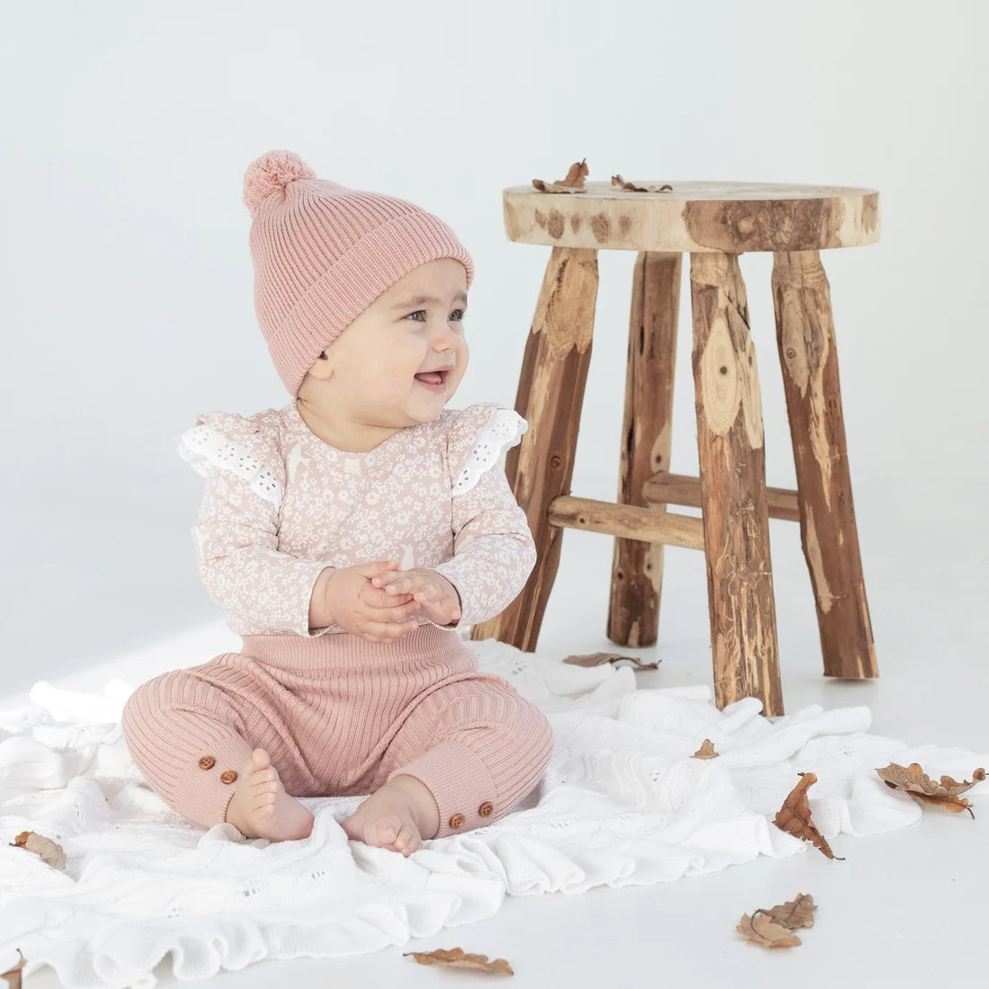 Aster & Oak Rose Knit Legging - Rose