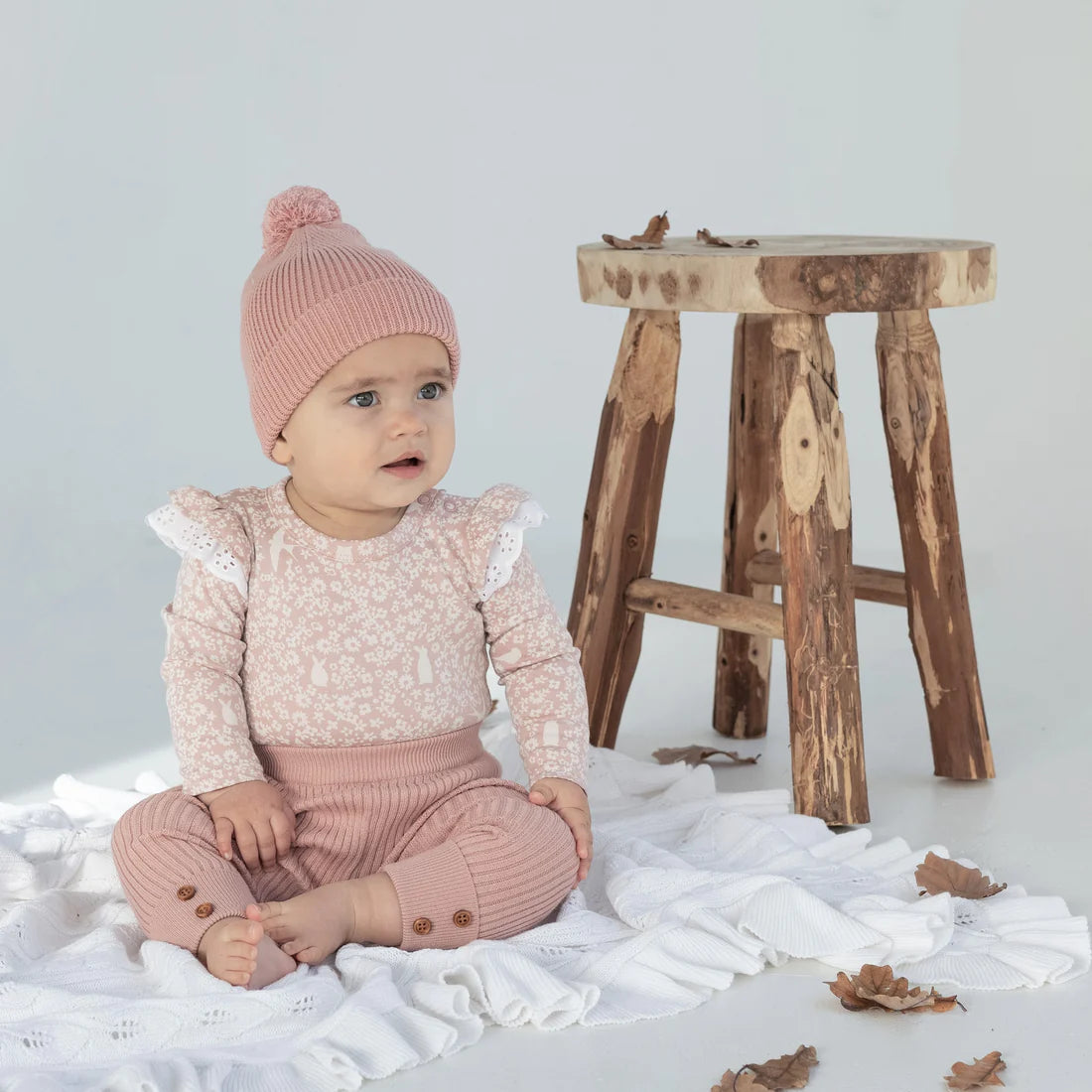 Aster & Oak Rose Knit Legging - Rose