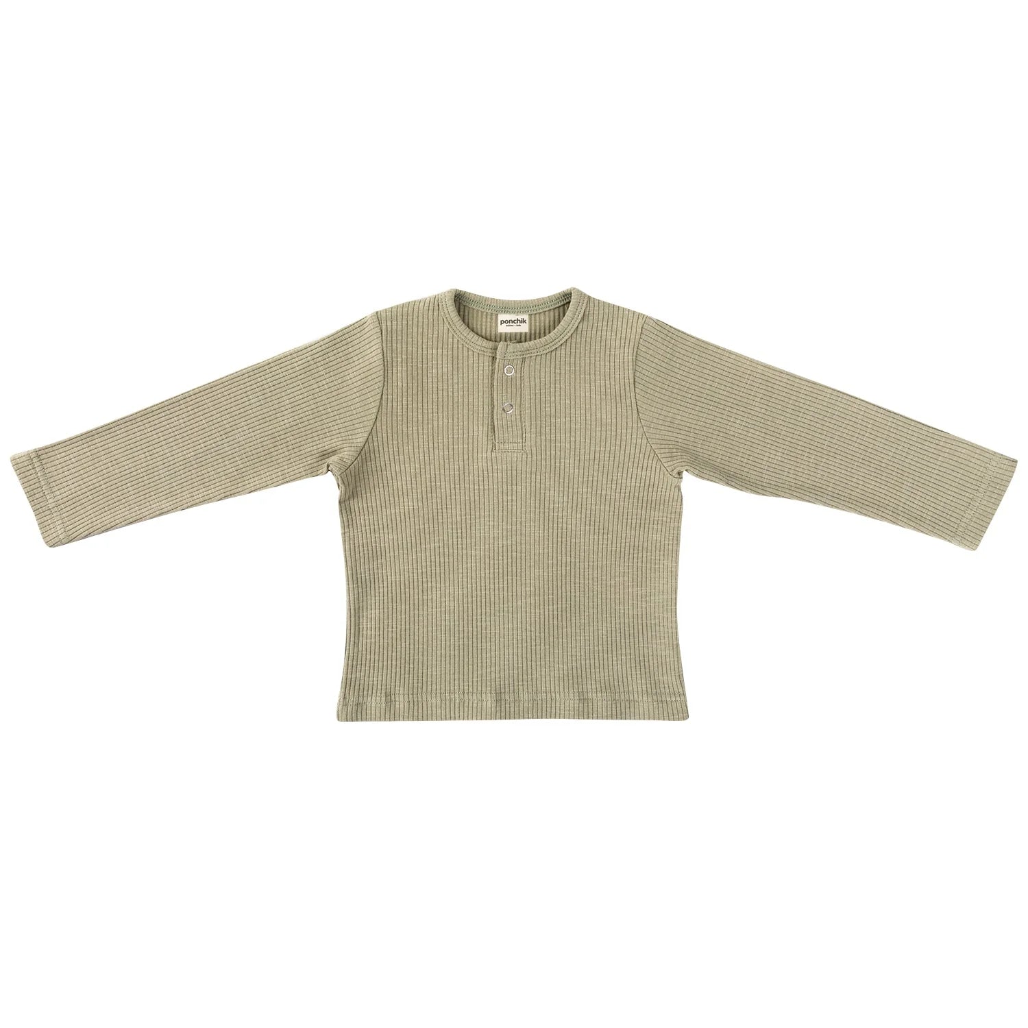 Ponchik Cotton Rib Henley - Pistachio