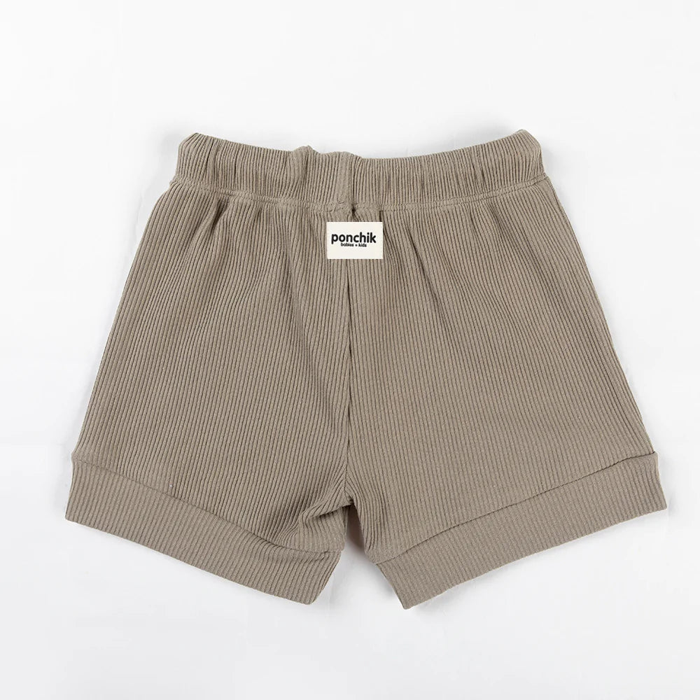 Ponchick Ribbed Cotton Shorts - Artichoke Green