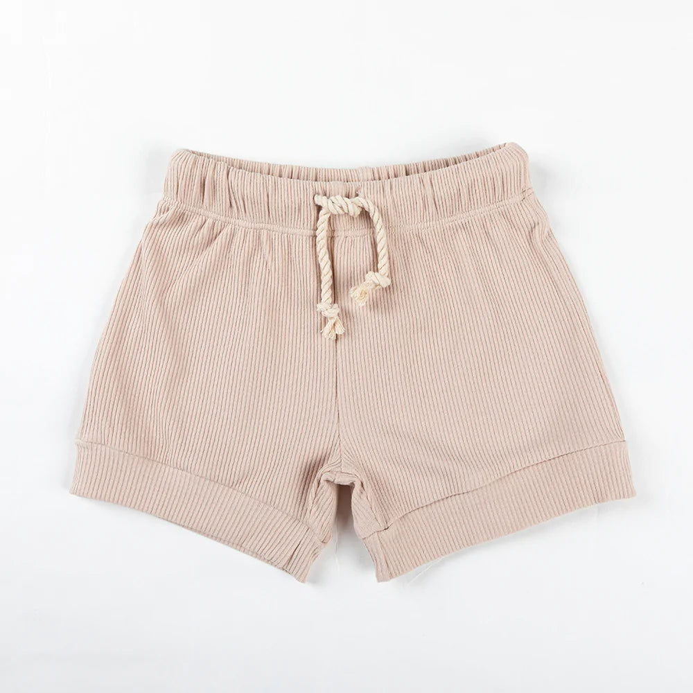 Ponchick Ribbed Cotton Shorts - Sugar Cookie