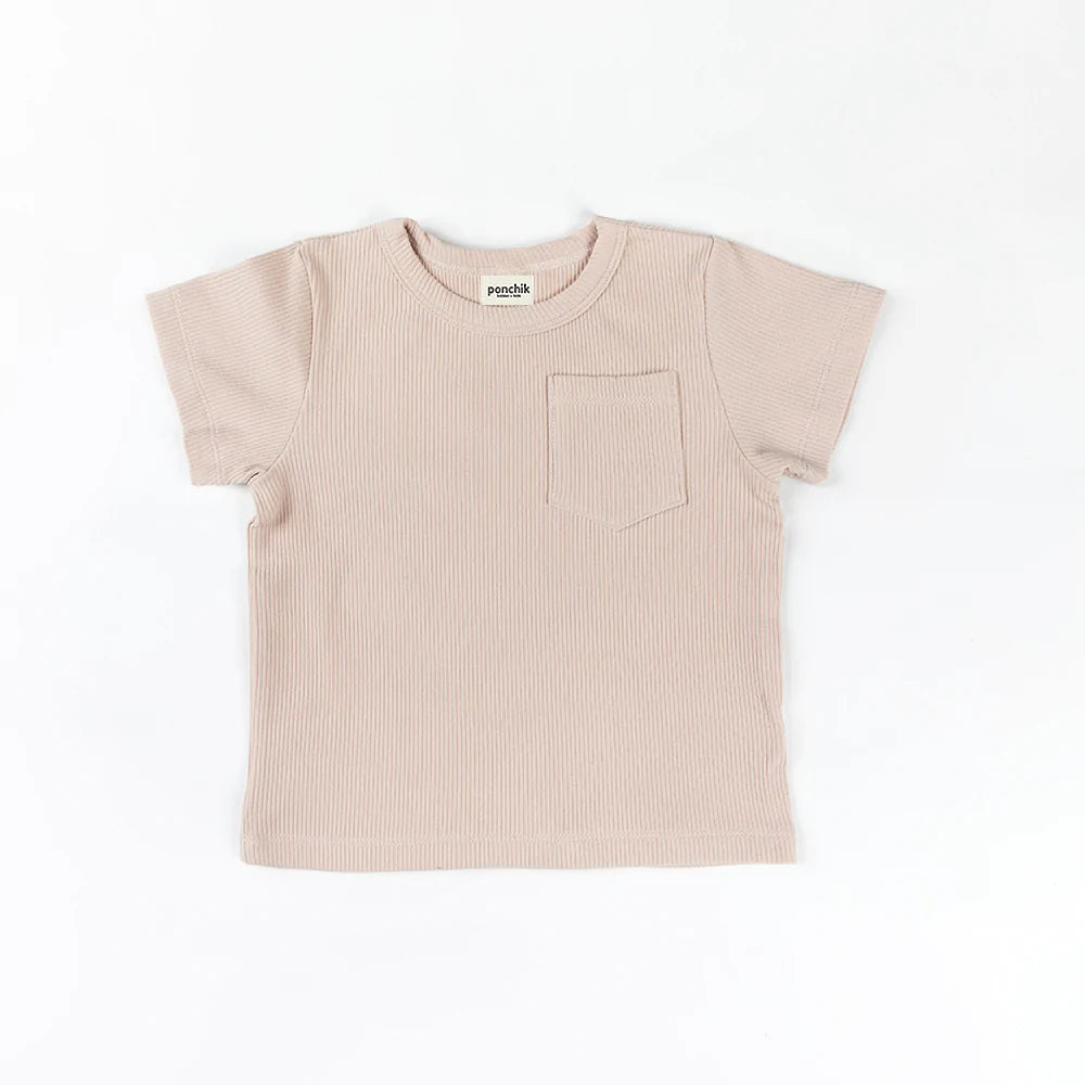 Ponchick Ribbed Cotton T Shirt - Sugar Cookie