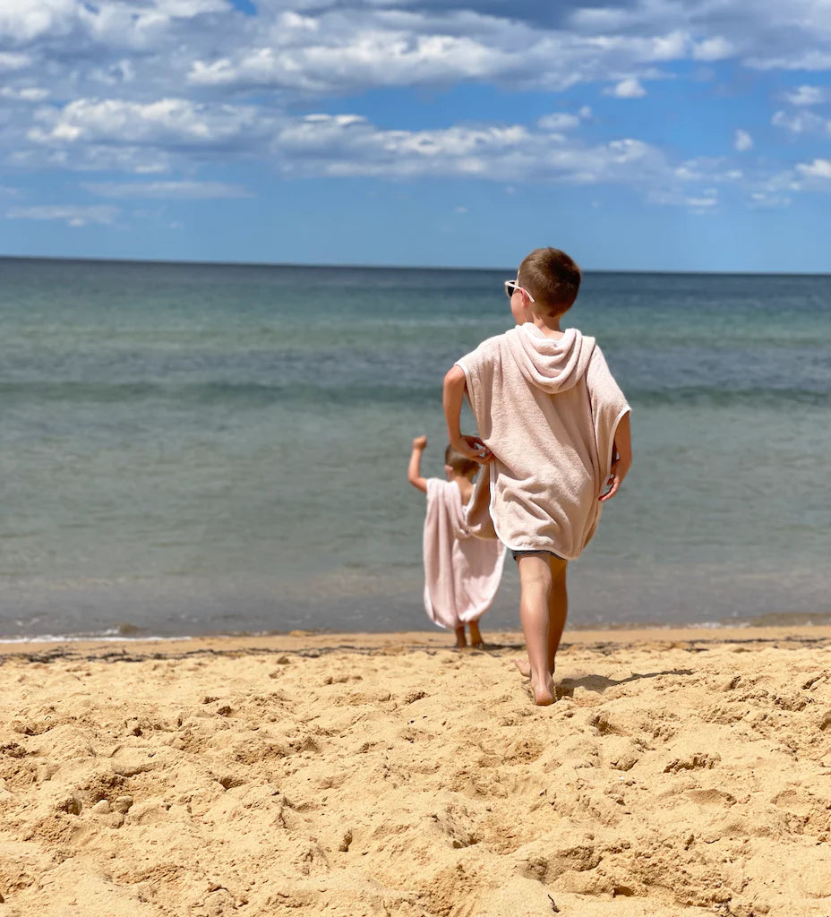 Amelia Frank Sand Bamboo Kids Hooded Poncho Towel