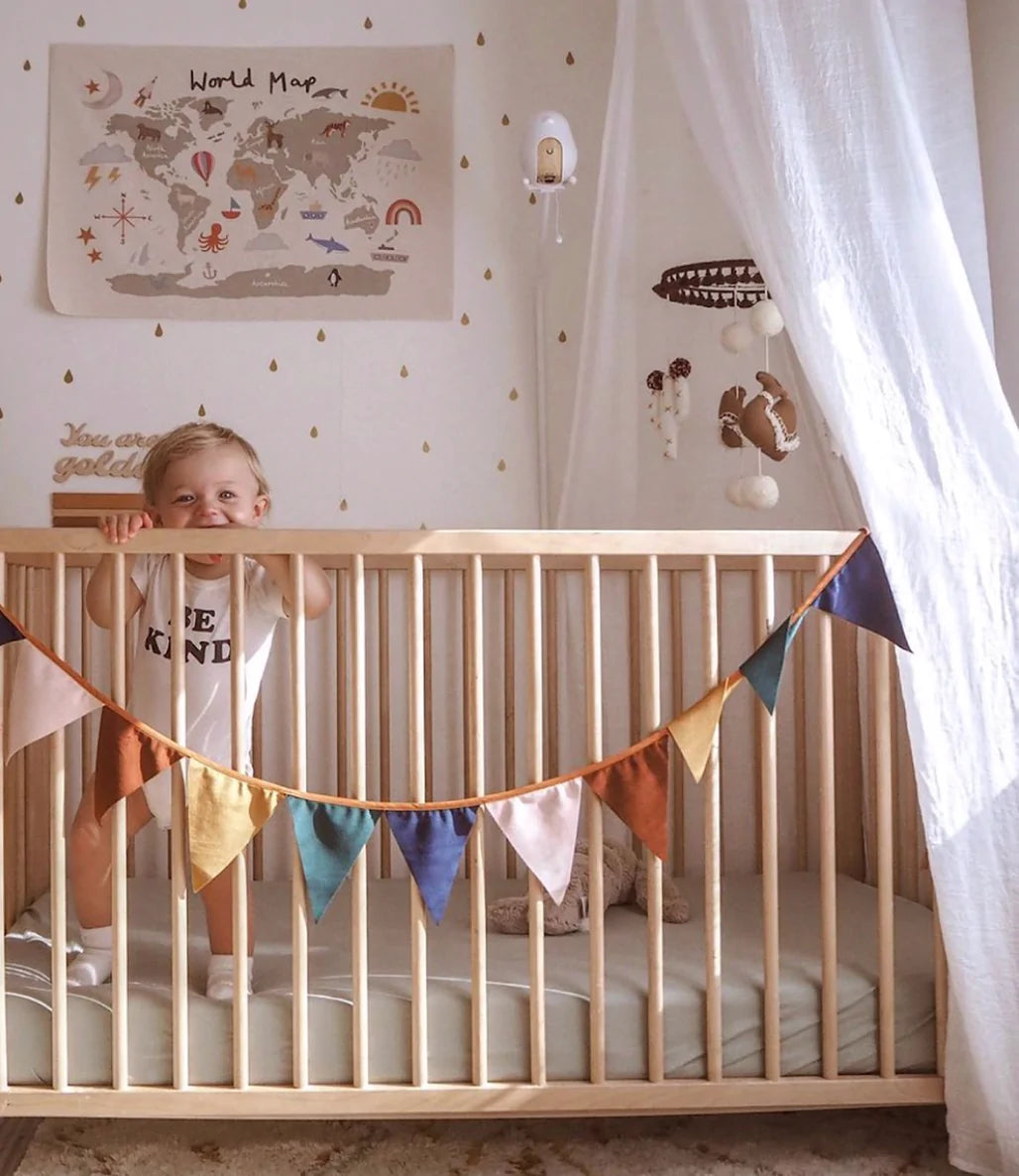 Go To Bed Jersey Cotton Cot Sheet - Sage