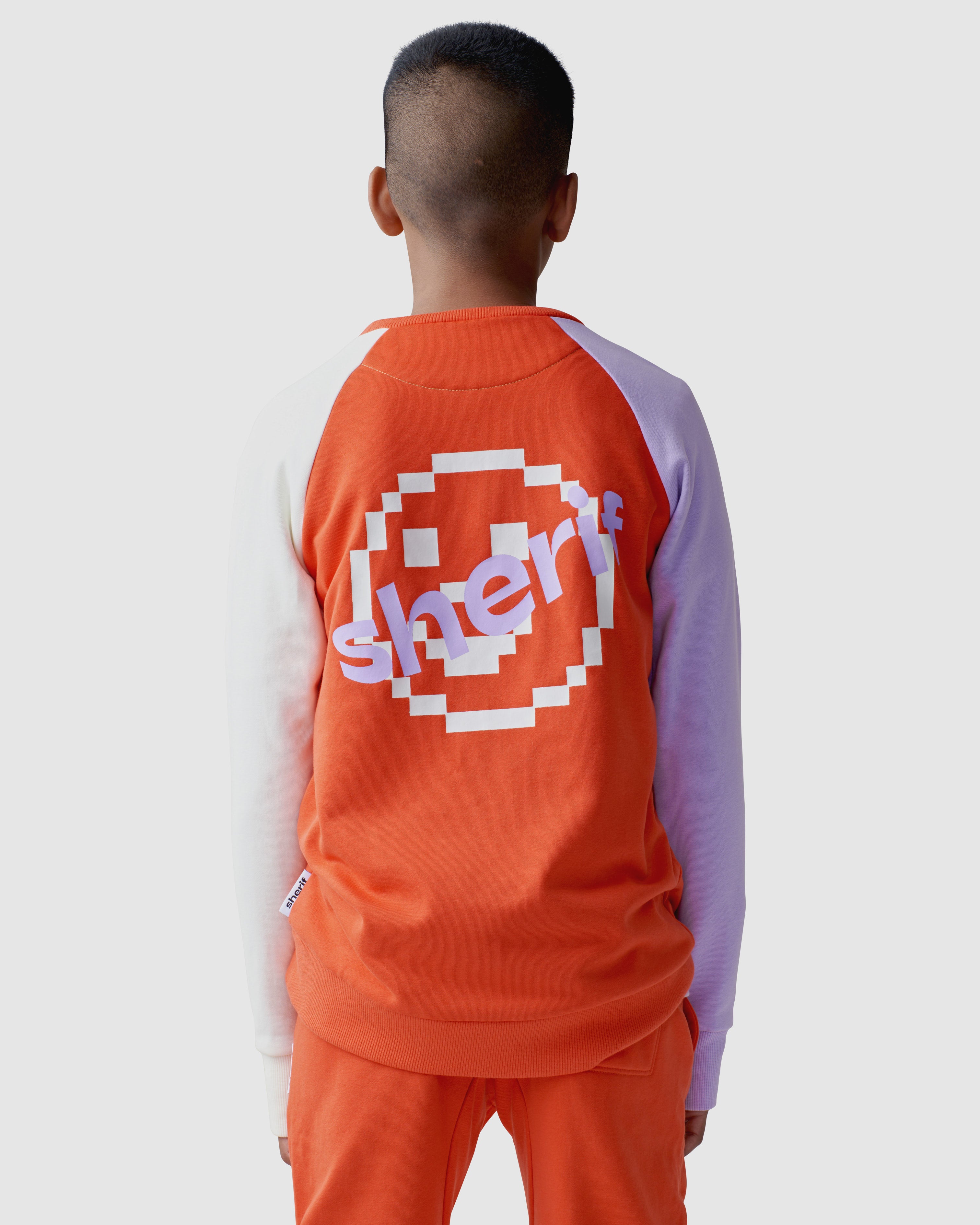Sherif Pixel Sweater - Tomato/Lilac/Off White