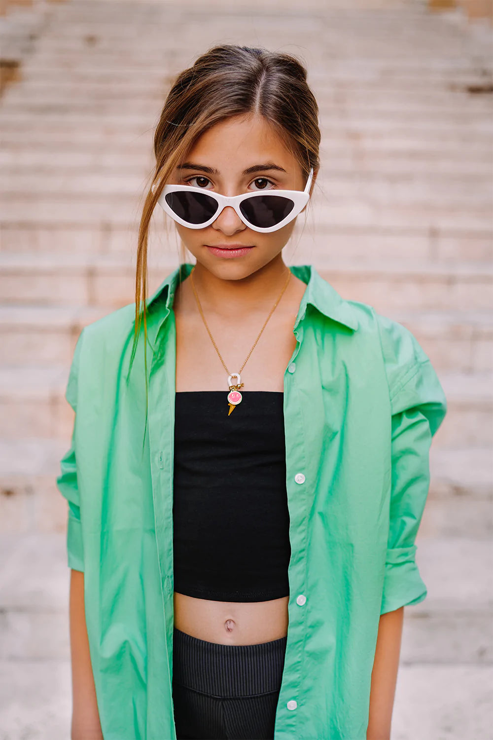 Beau Hudson Oversized Shirt Spearmint - Girls